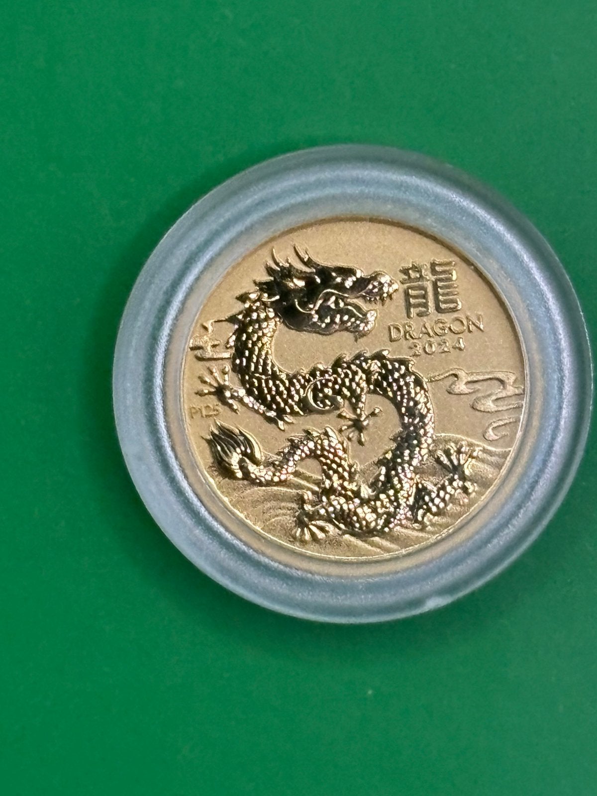 1/20 dragon 2024 goud - 1,55 gram gouden munt perth mint, Ophalen of Verzenden, Goud