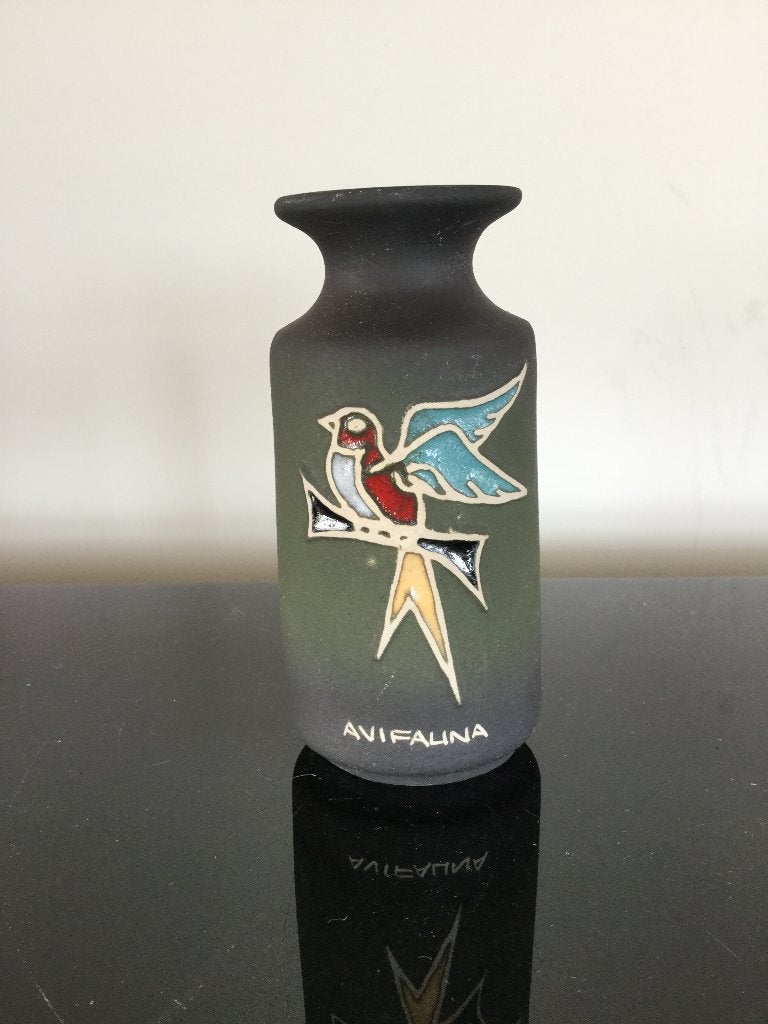 Avifauna vaasje V23 met vogelreliëf 12 cm., Ophalen of Verzenden, Huis en Inrichting