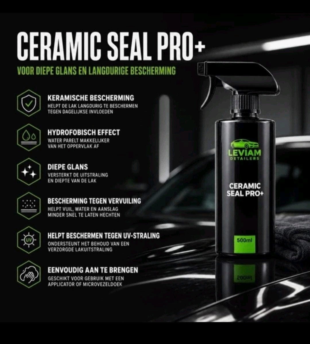 Leviam Detailers Ceramic Seal Pro+ 500ml - Diepe Glans, Auto diversen, Verzenden, Leviam Detailers, Onbekend, Onbekend