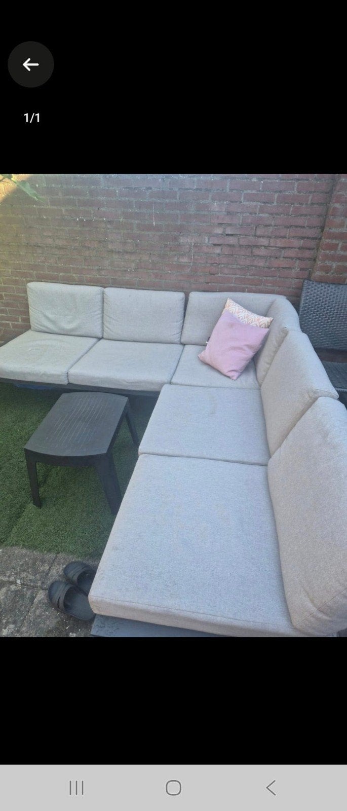 Comfortabele loungeset met salontafel La Sud, Ophalen, 5 zitplaatsen, Kunststof, Gebruikt