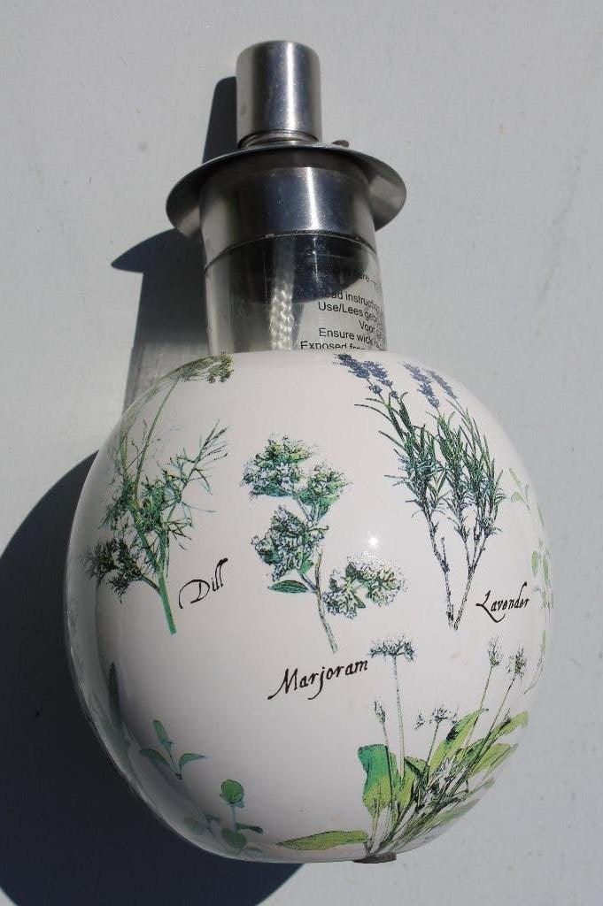 Olie lamp met plantmotief en deksel, Verzenden, Nieuw