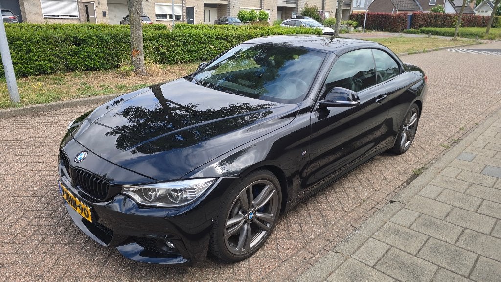 BMW 435i Cabrio High Executive M Sport 2014, Auto's, BMW, Zwart, 4-Serie, Cabriolet, 4 stoelen