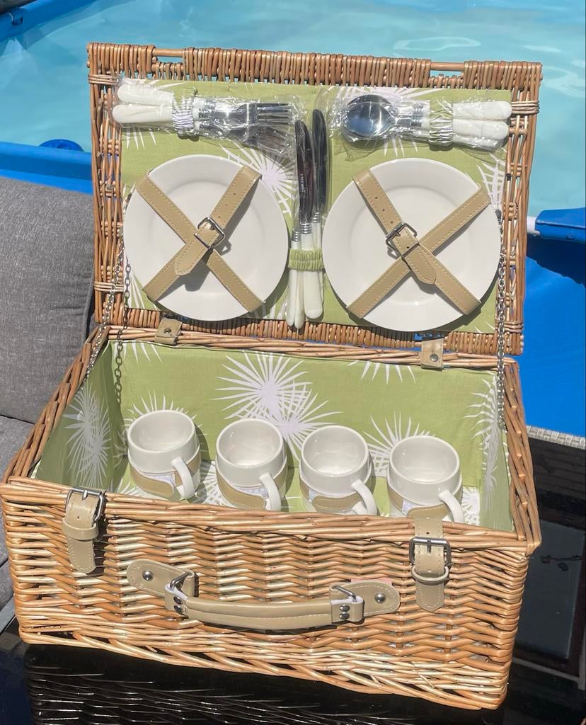 Luxe picknickmand voor 4 personen - Compleet - NIEUW, Ophalen of Verzenden, Nieuw