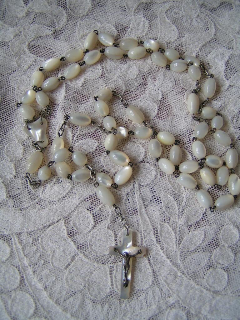 rozenkrans ketting nr XX 1286, Verzenden, Zo goed als nieuw, Sieraad, Christendom | Katholiek