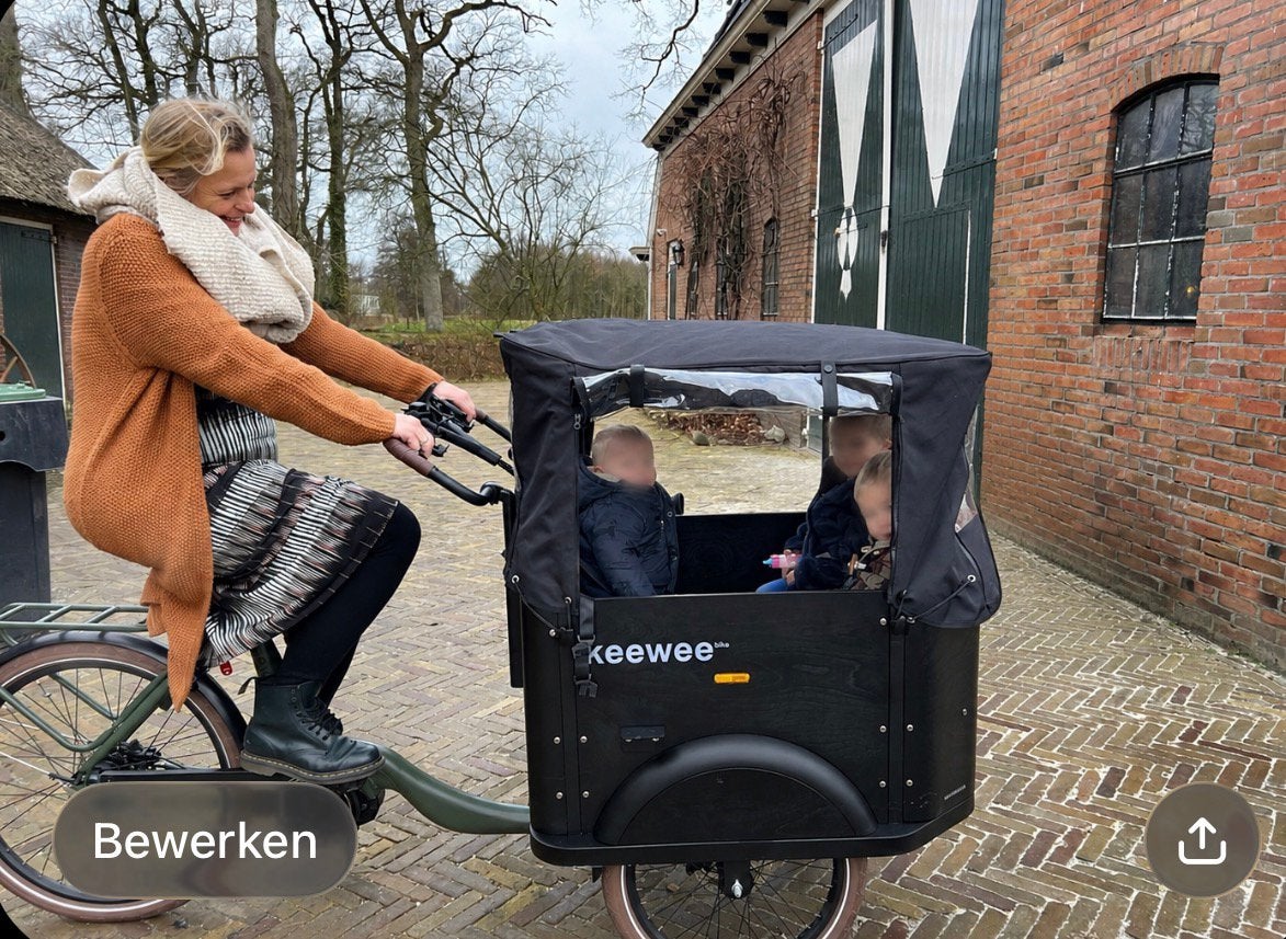 Keewee electrische bakfiets, Ophalen, Zo goed als nieuw, 4 kinderen of meer, Huif