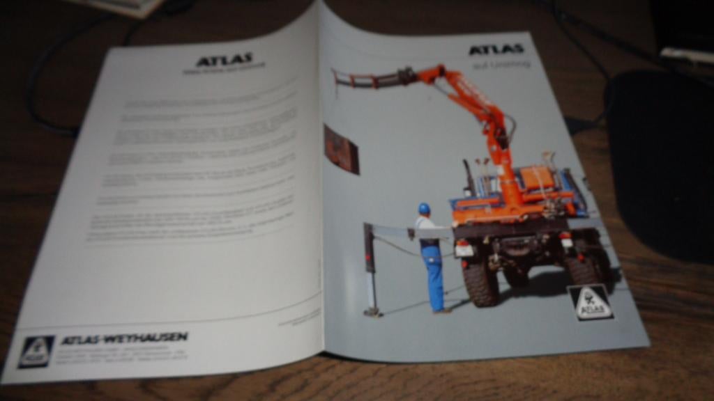 Folder ATLAS KRAAN voor UNIMOG  ,  3-1993, Verzenden, Zo goed als nieuw