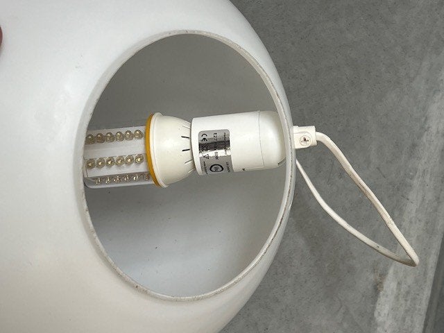 ILU Design tafellamp bollamp modern wit glas, Met schakelaar, Wit, Overige merken, Gebruikt