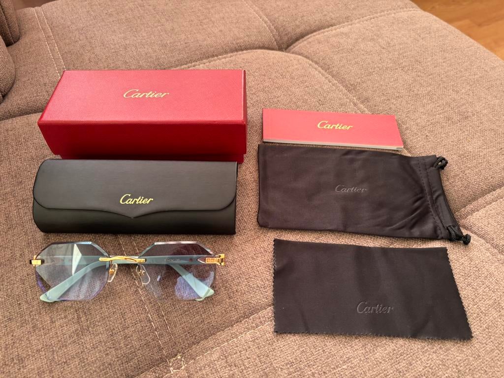 Cartier CT0439S Gold/Green, Overige merken, Zonnebril, Nieuw, Ophalen of Verzenden