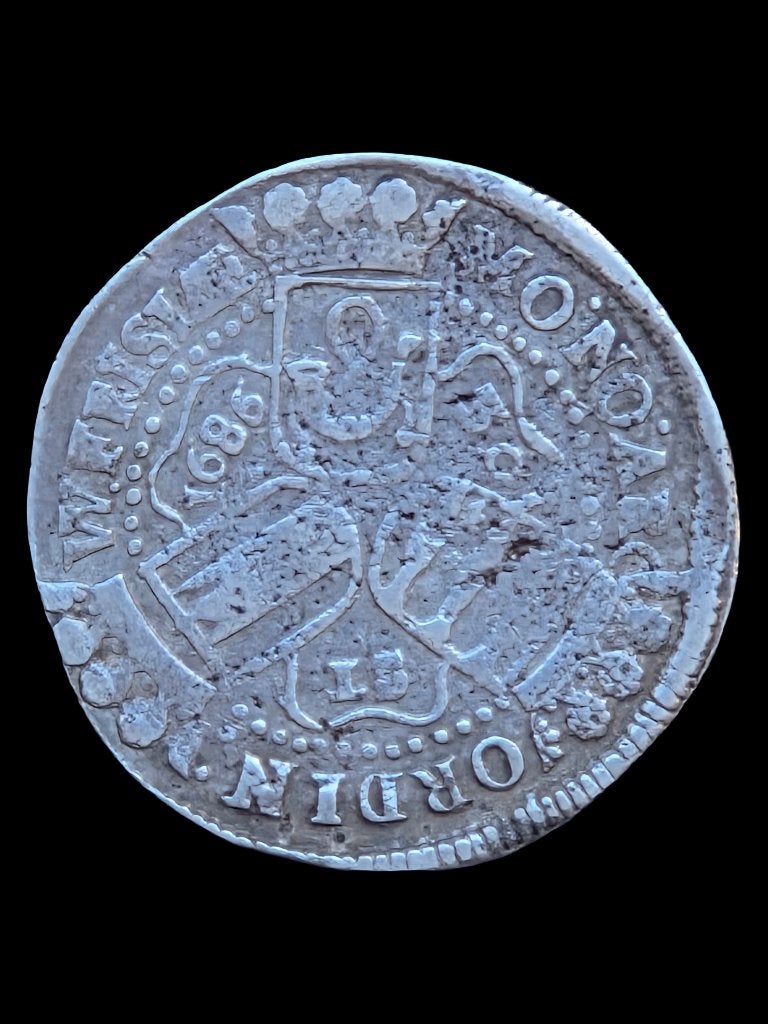 30 Stuiver West-Friesland 1686, Postzegels en Munten, Munten | Nederland, Vóór koninkrijk, Zilver, Losse munt, Overige waardes