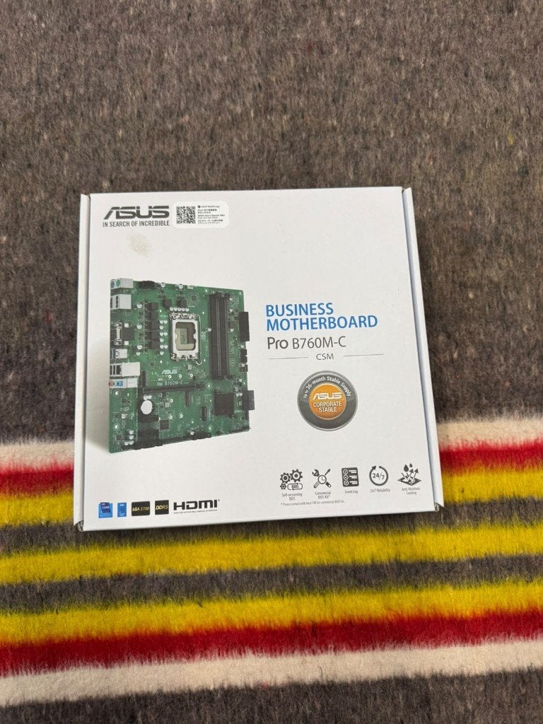 ASUS Pro B760M-C CSM Moederbord, Computers en Software, Ophalen, LGA 1700, Nieuw, Micro-ATX