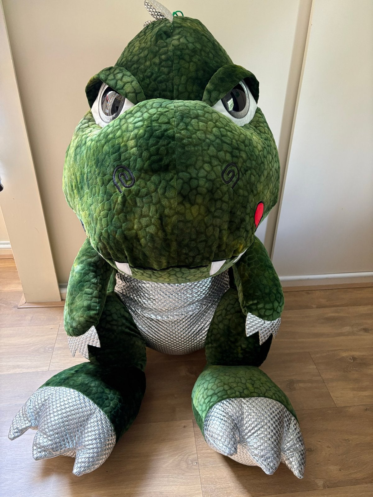 Grote groene dinosaurus knuffel - 100 cm Jafri toys, Ophalen, Groen, Overige merken, Groot (groter dan 80 cm)