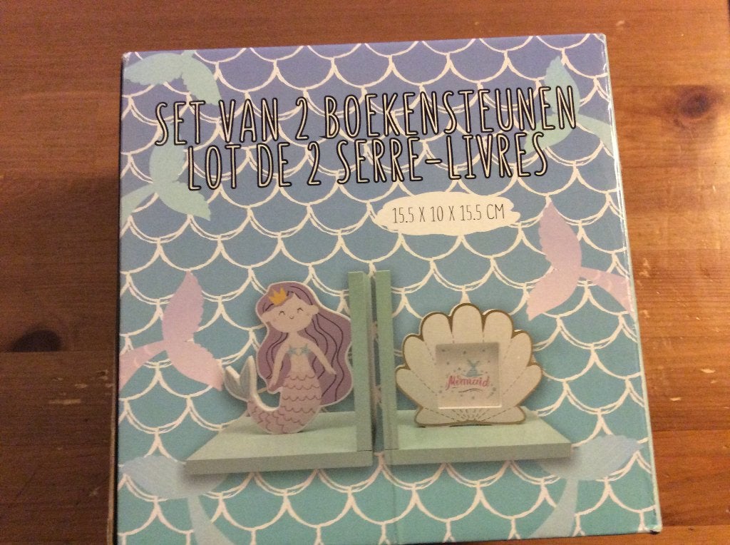 Set van 2 boekensteunen. Zeemeermin. Nieuw in doos, Kinderen en Baby's, Ophalen of Verzenden, Nieuw