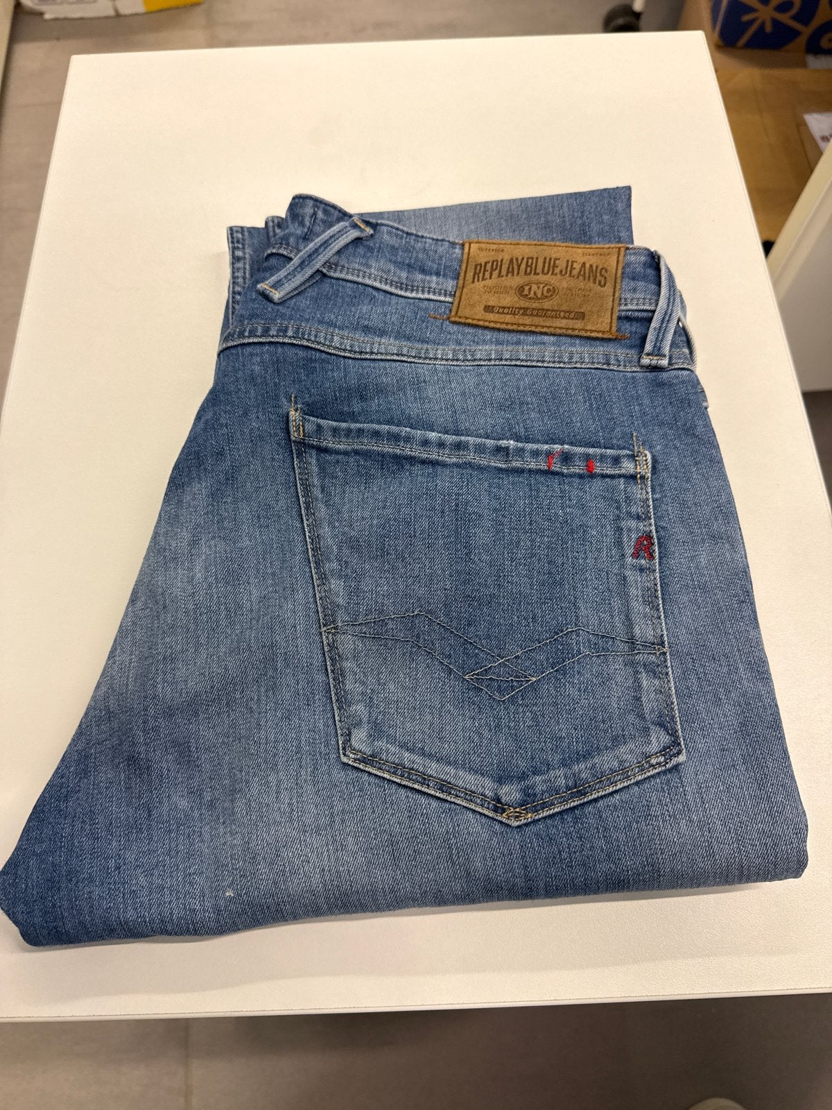 Replay Anbass Jeans W33 - Zo goed als nieuw, Ophalen of Verzenden, Zo goed als nieuw, Blauw, W33 - W34 (confectie 48/50)