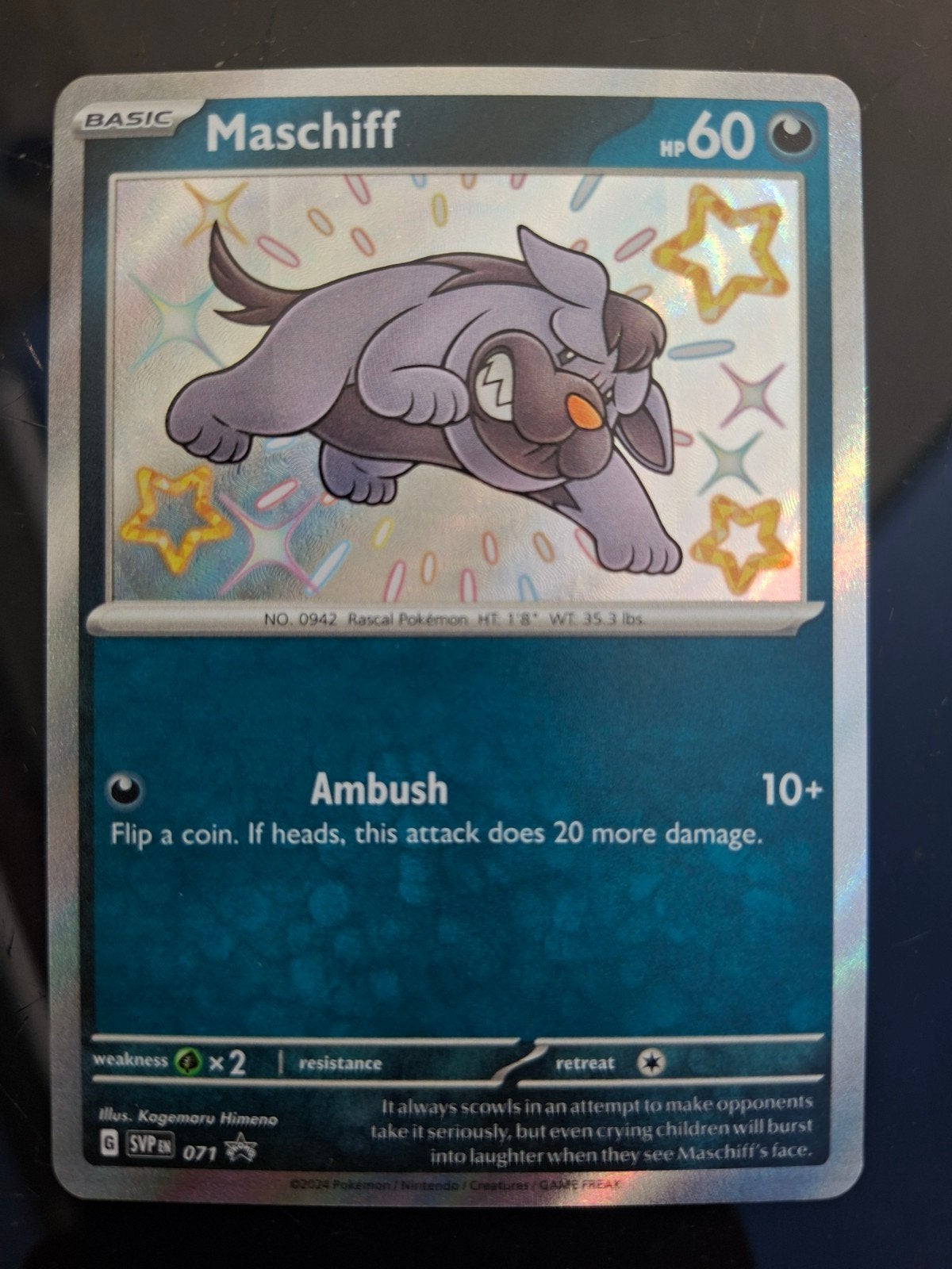 Pokémon Maschiff baby shiny promo 071, Ophalen of Verzenden, Nieuw