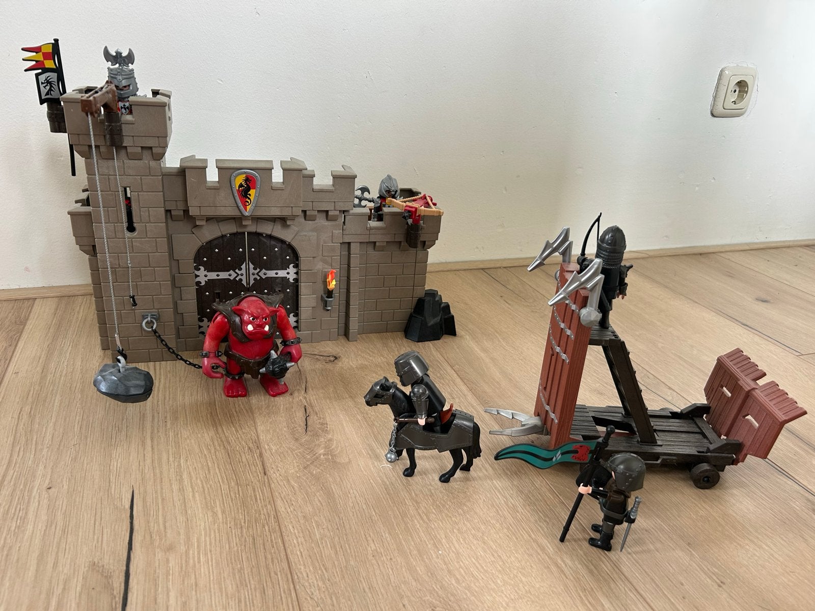 Playmobil Kasteel met Ridders, trol en stormram, Ophalen of Verzenden, Gebruikt, Complete set