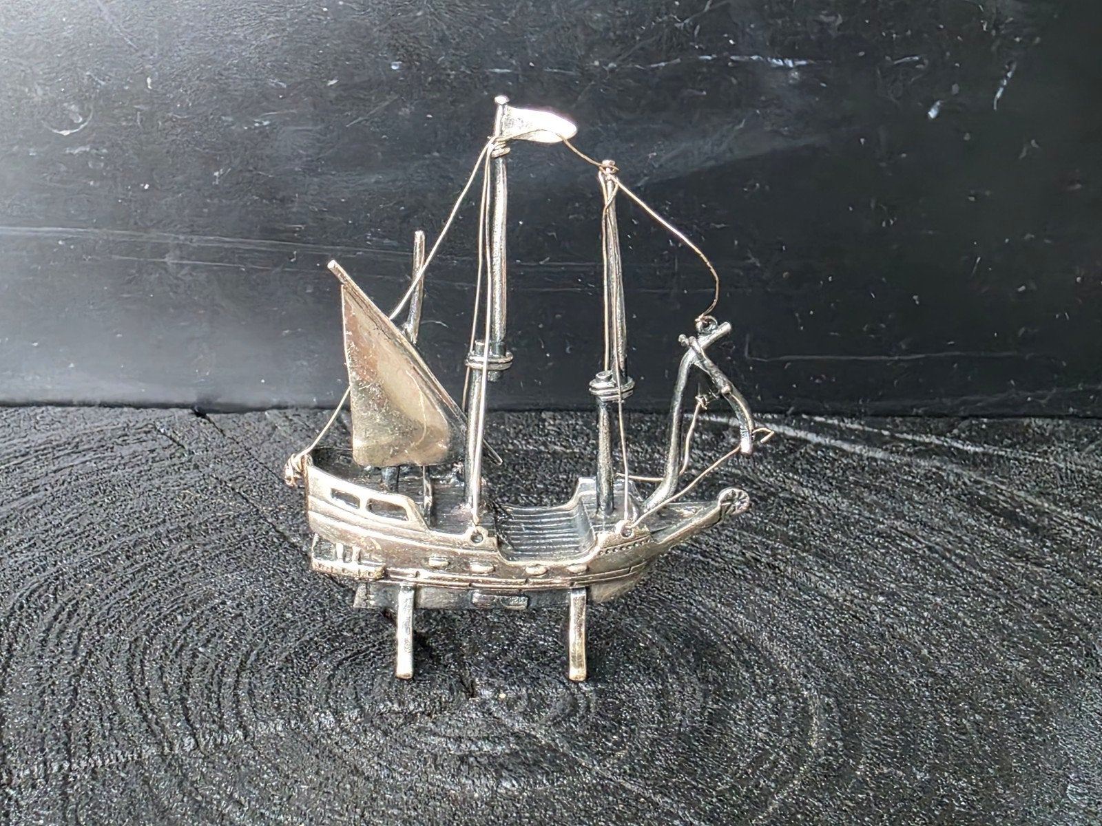 Zilveren Miniatuur Schip - Gedetailleerd Model, Verzenden, Zilver