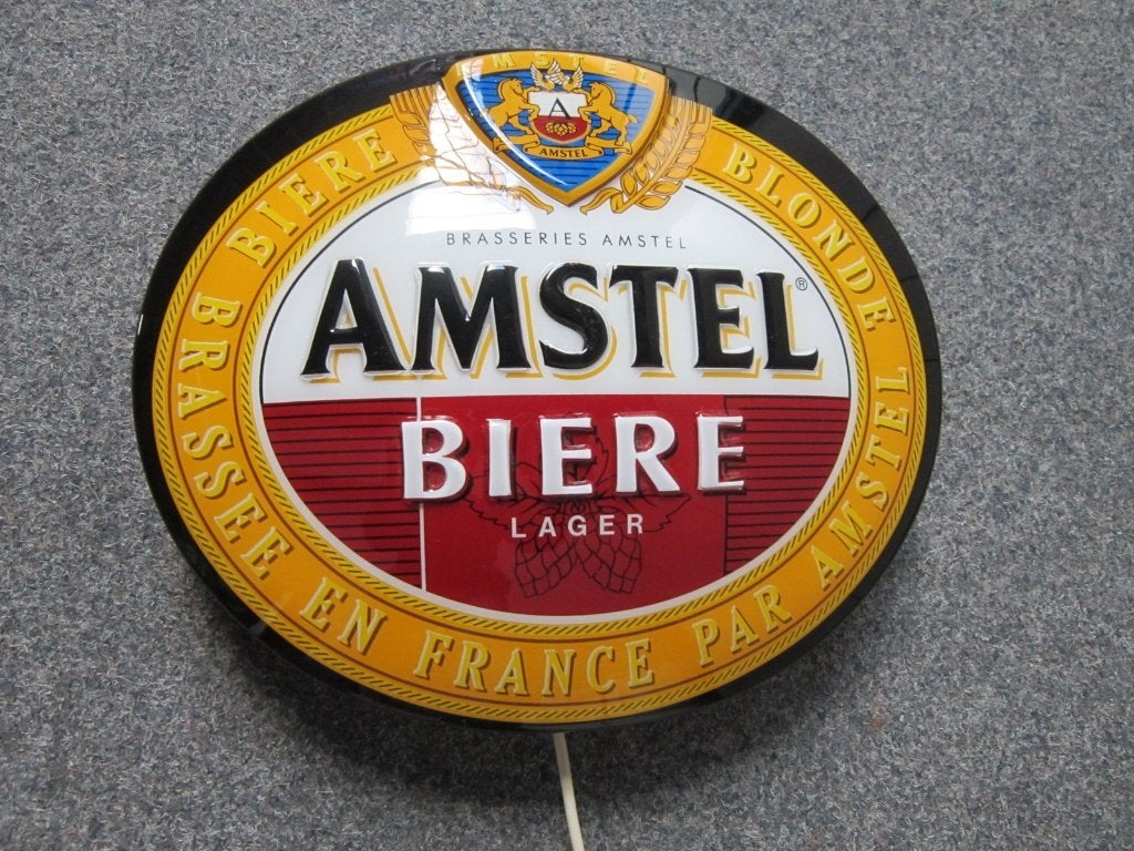 AMSTEL BIER LAMP LICHTRECLAME, Ophalen, Zo goed als nieuw, Overige typen, Amstel