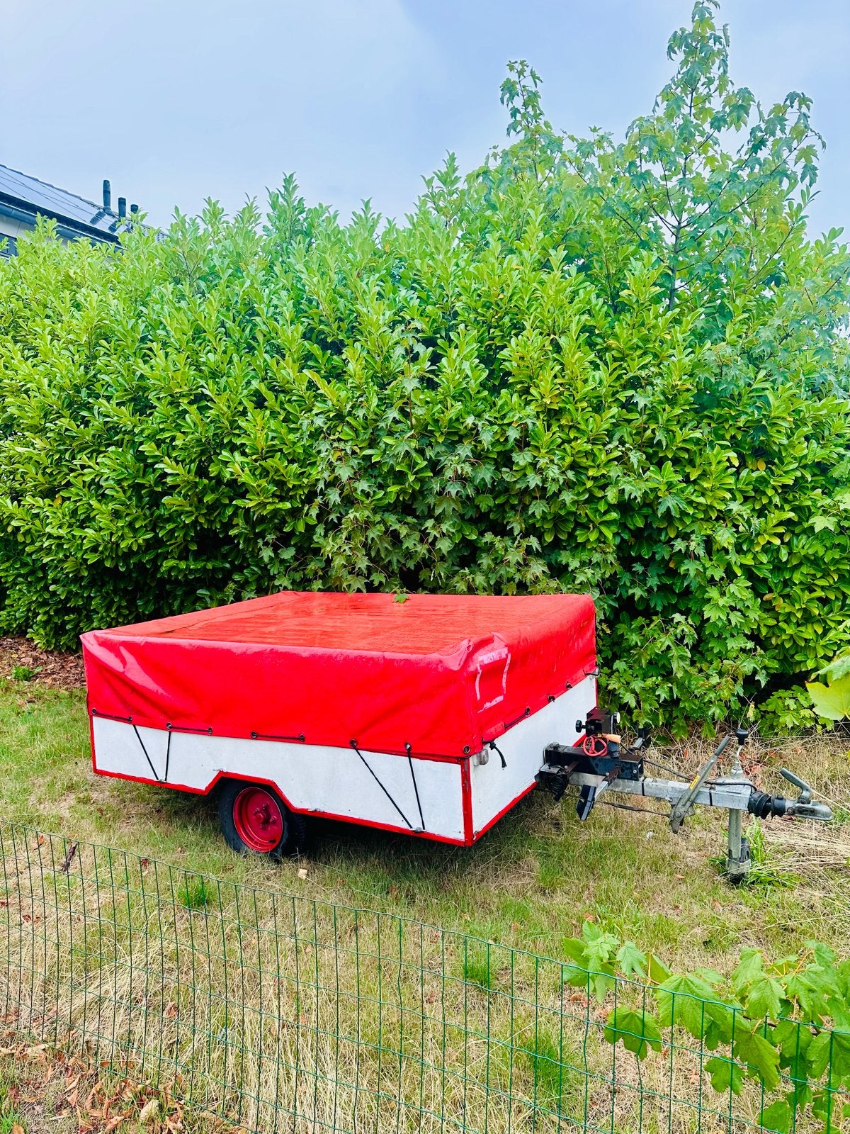 Geremde bagagewagen (aanhanger) met fietsendrager en hoes, Ophalen, Gebruikt