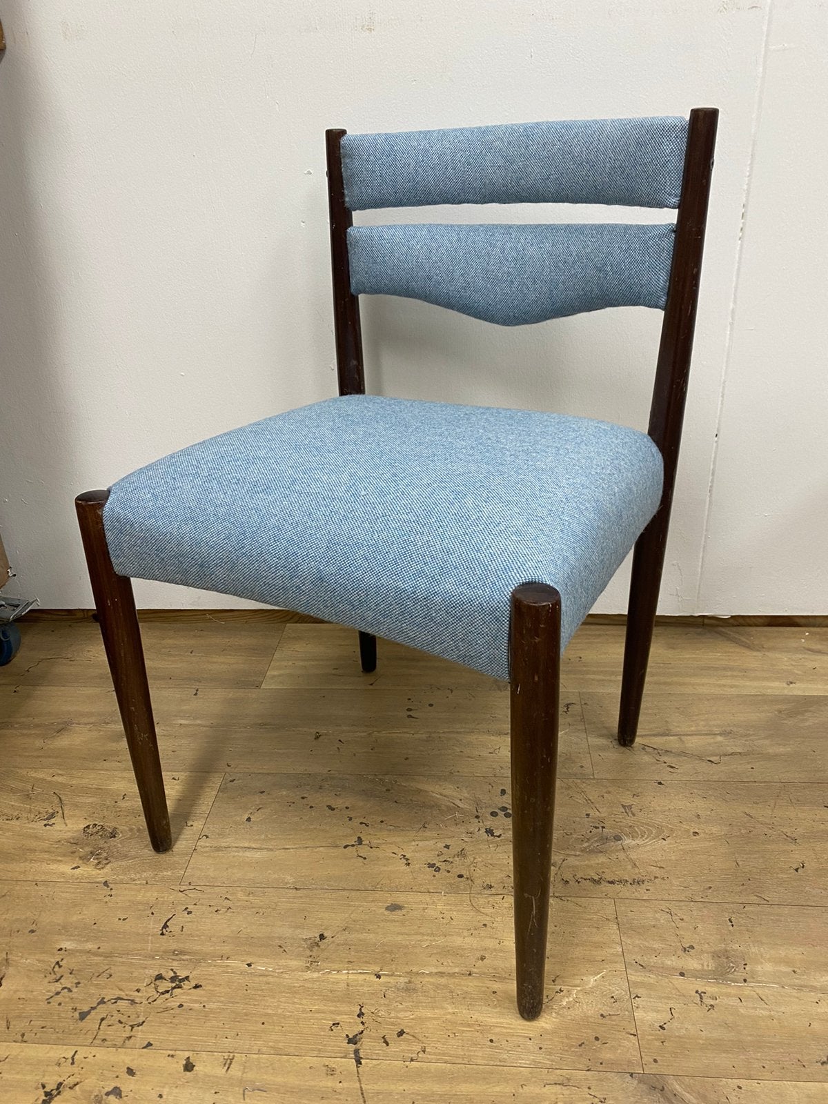Vintage stoel Deens Design, Ophalen, Blauw, Zo goed als nieuw, Eén
