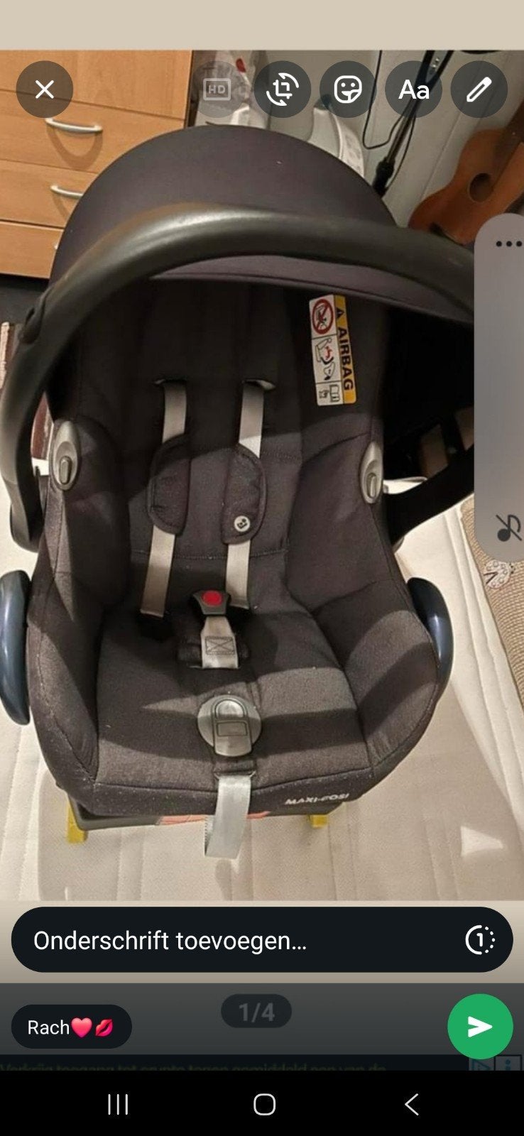 Maxi-Cosi autostoel met isofix voor baby's en peuters, Ophalen, Gebruikt, 0 t/m 18 kg, Isofix