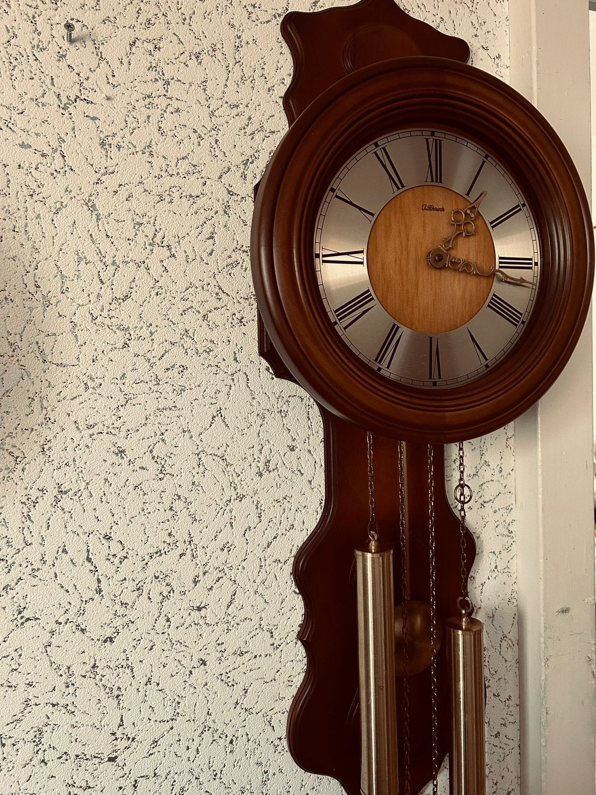 Goedewerkende mooi vintage J.schrenk wandklok, Ophalen of Verzenden