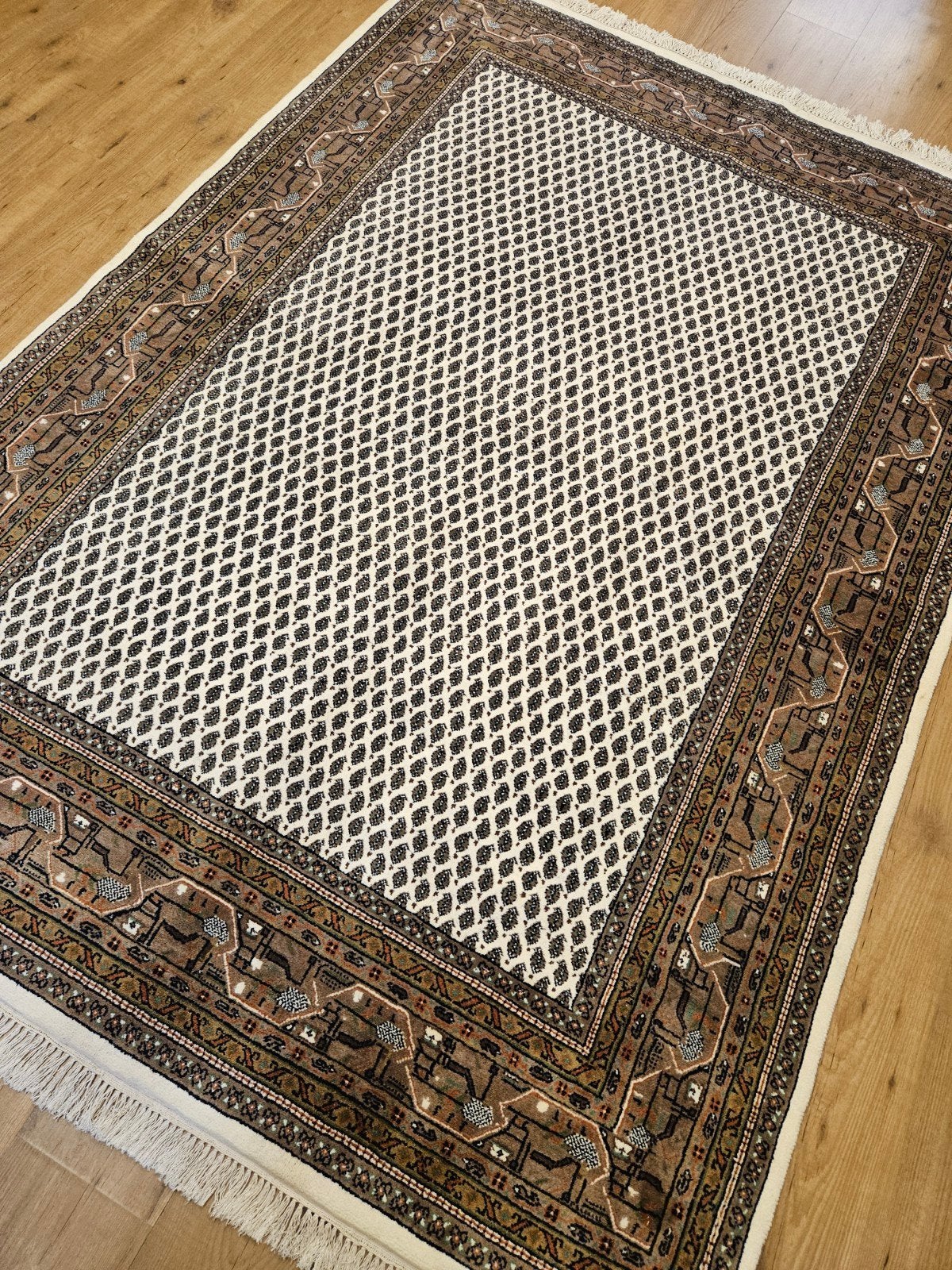 Handgeknoopt oosters tapijt mir 228x160, Info@SlatsAntiek.nl, Groen, Perzisch, 150 tot 200 cm