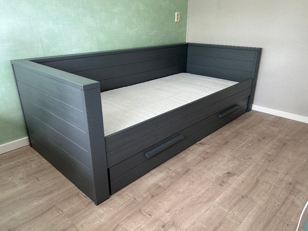 Woood bedbank model Dennis, Ophalen, 85 tot 100 cm, Gebruikt, Matras