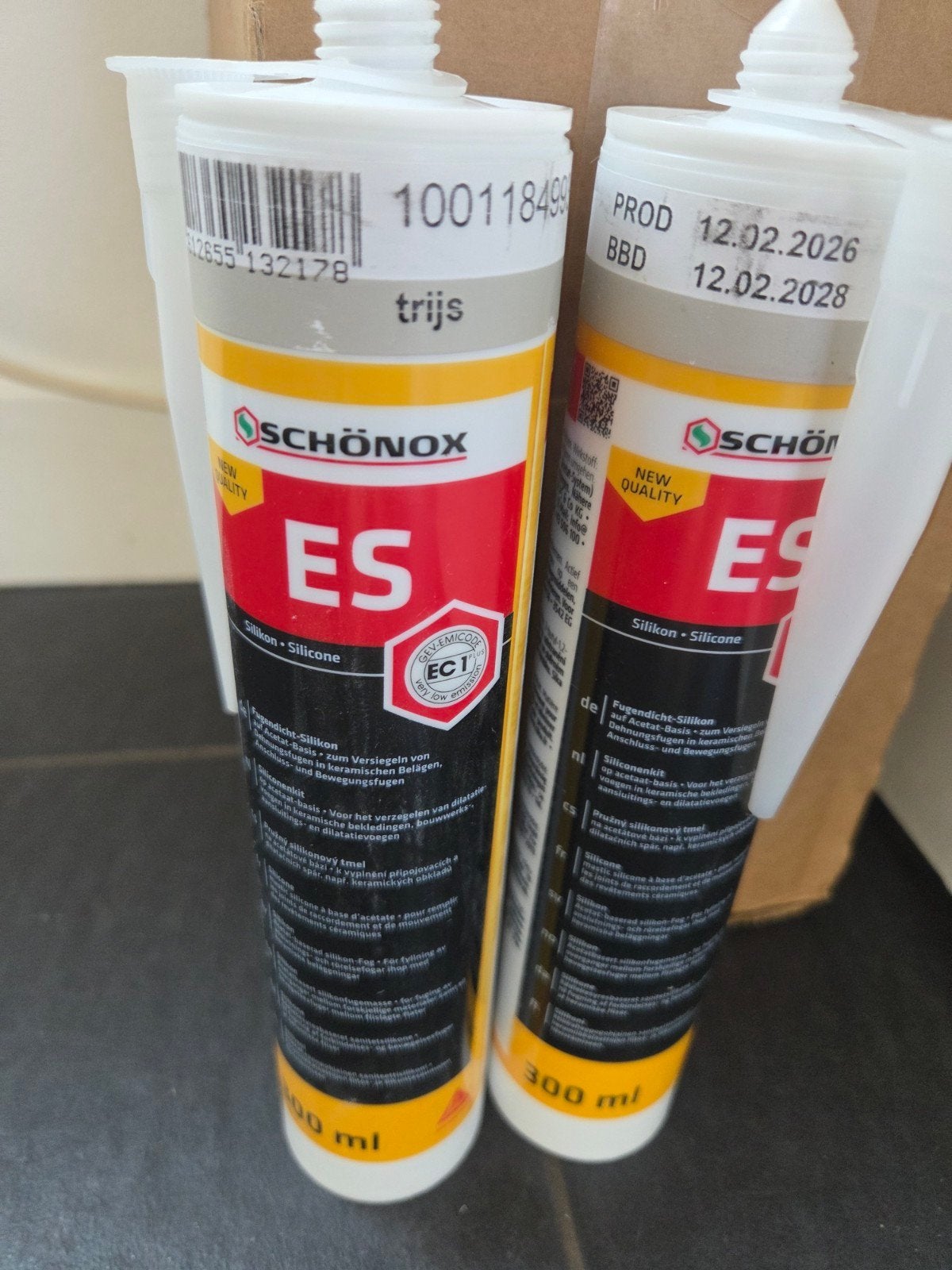 Shonox siliconen kit (17 kokers), kleur trijs, Ophalen of Verzenden, Nieuw