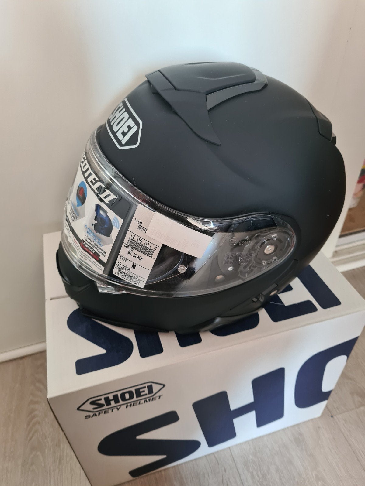 Motorhelm Shoei Neotec II zwart maat M, M, Systeemhelm, Dames, Shoei