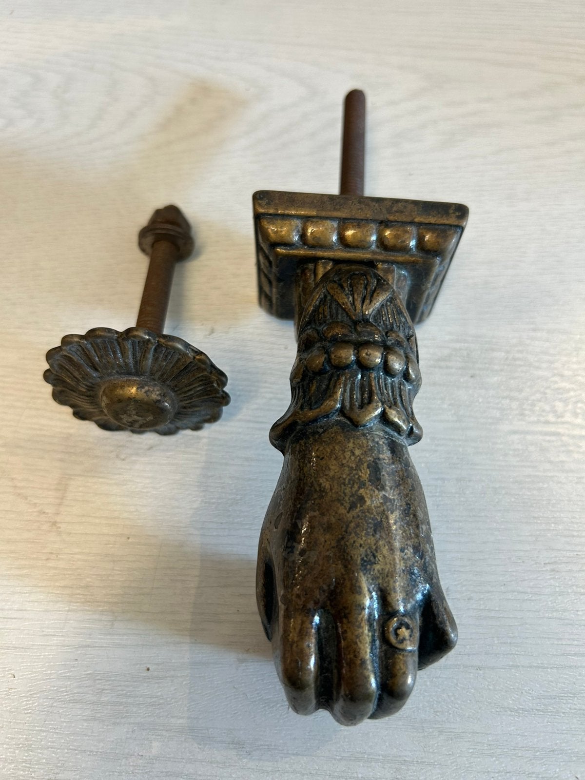 Antieke messing deurklopper Victoriaans 19e-eeuws, Ophalen of Verzenden, Brons