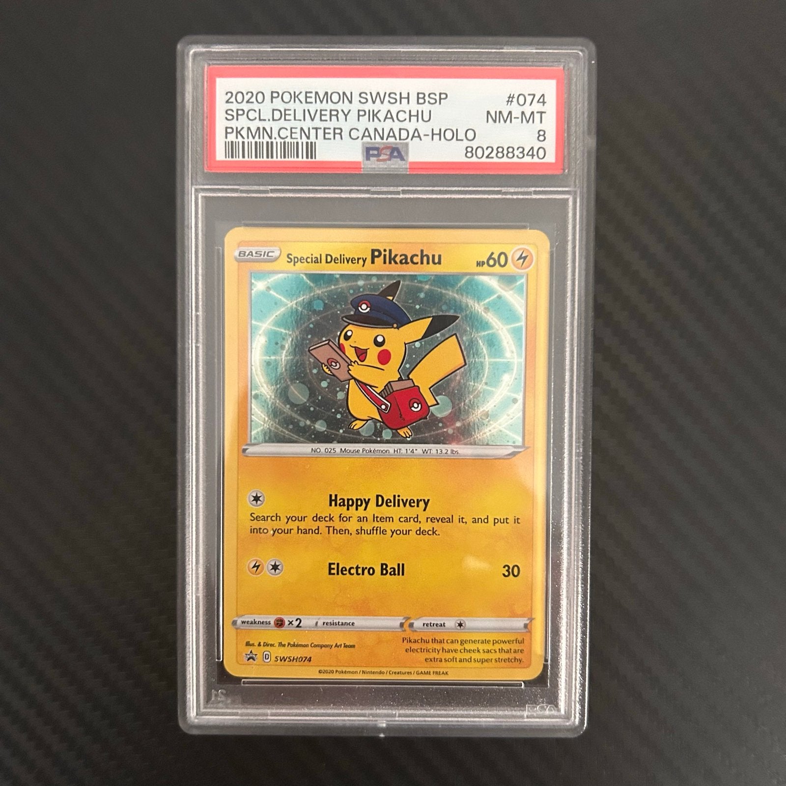 PSA 8 Special Delivery Pikachu Pokemon Kaart, Ophalen of Verzenden, Zo goed als nieuw, Losse kaart