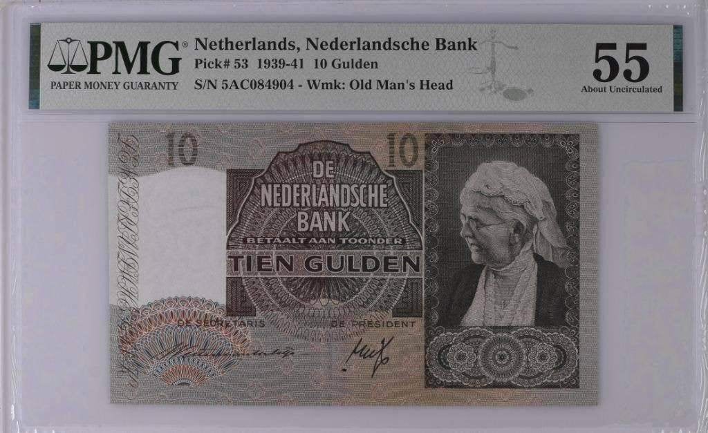 Heel mooi biljet 10 gulden Emma, 1940 | PMG 55, Ophalen of Verzenden, 10 gulden