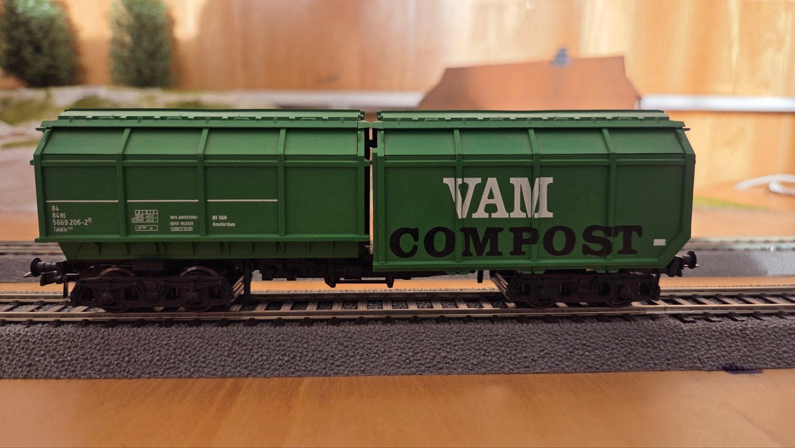 Roco NS VAM Compost Wagon - Groen, Gelijkstroom, Wagon, Ophalen of Verzenden, Roco