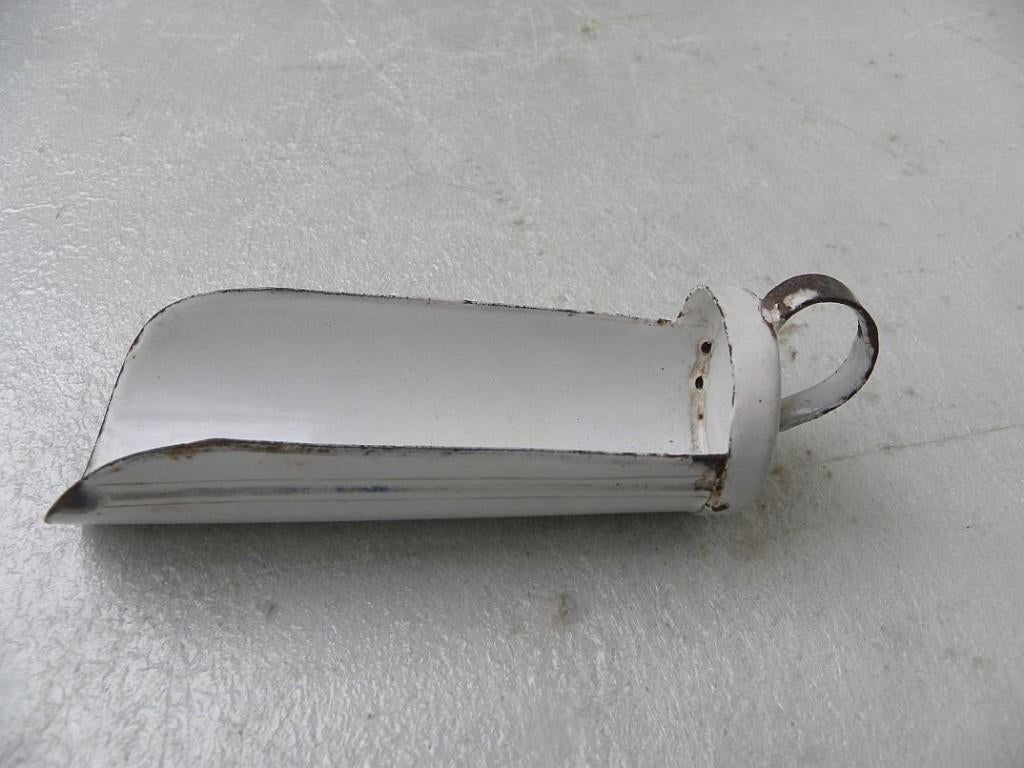 Kruideniers schep wit emaille, Ophalen of Verzenden