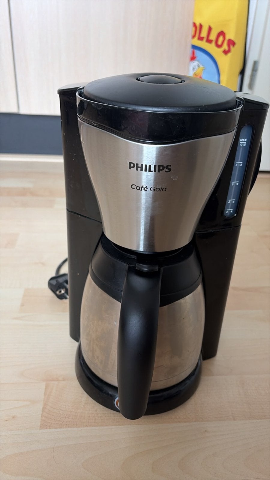 Philips Café Gaia Koffiezetapparaat - Zwart/RVS, Gebruikt, Koffiemachine, Gemalen koffie, Ophalen of Verzenden