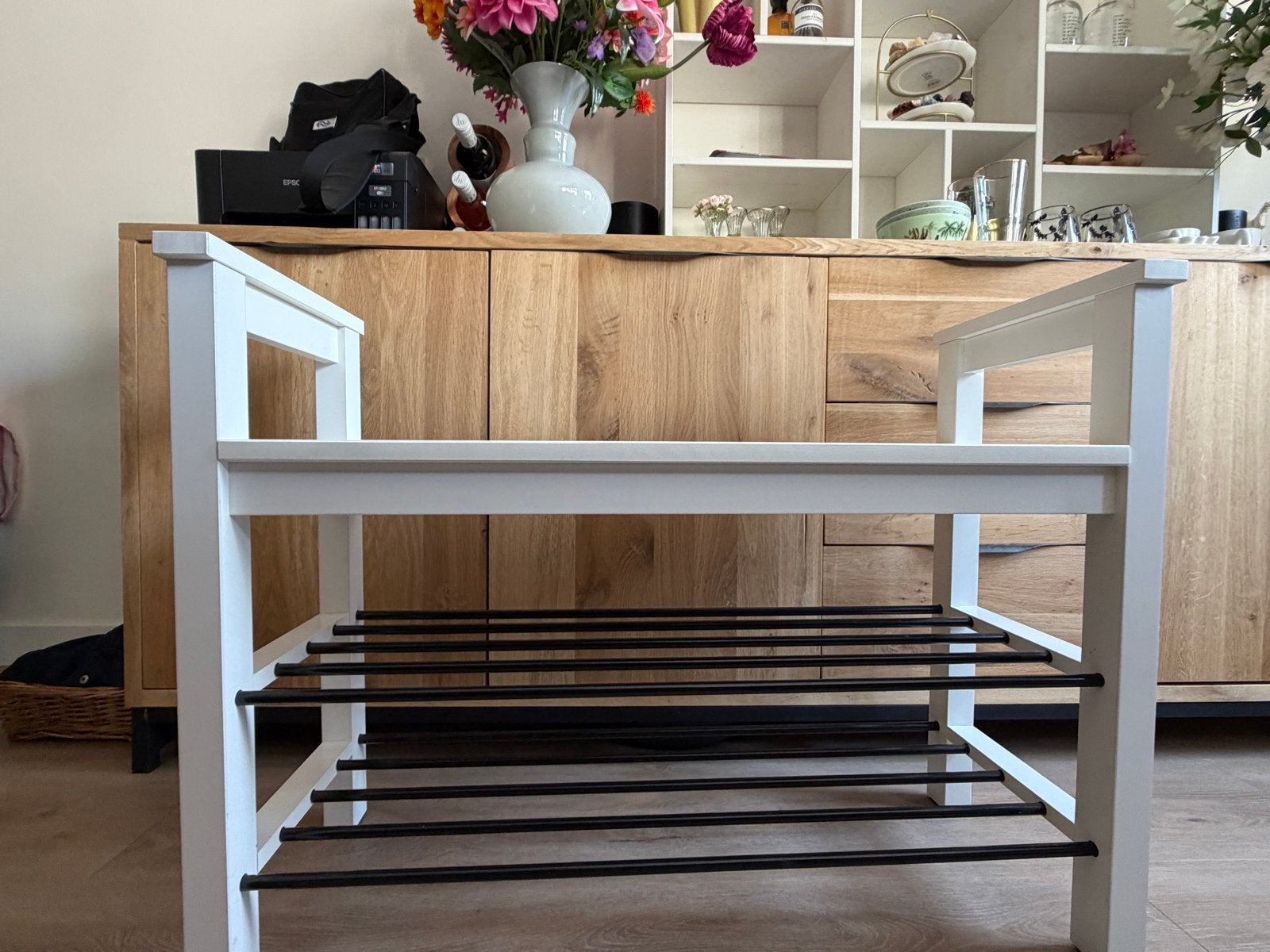 IKEA Hemnes schoenenrek / schoenenbankje wit, Huis en Inrichting, Ophalen, Gebruikt