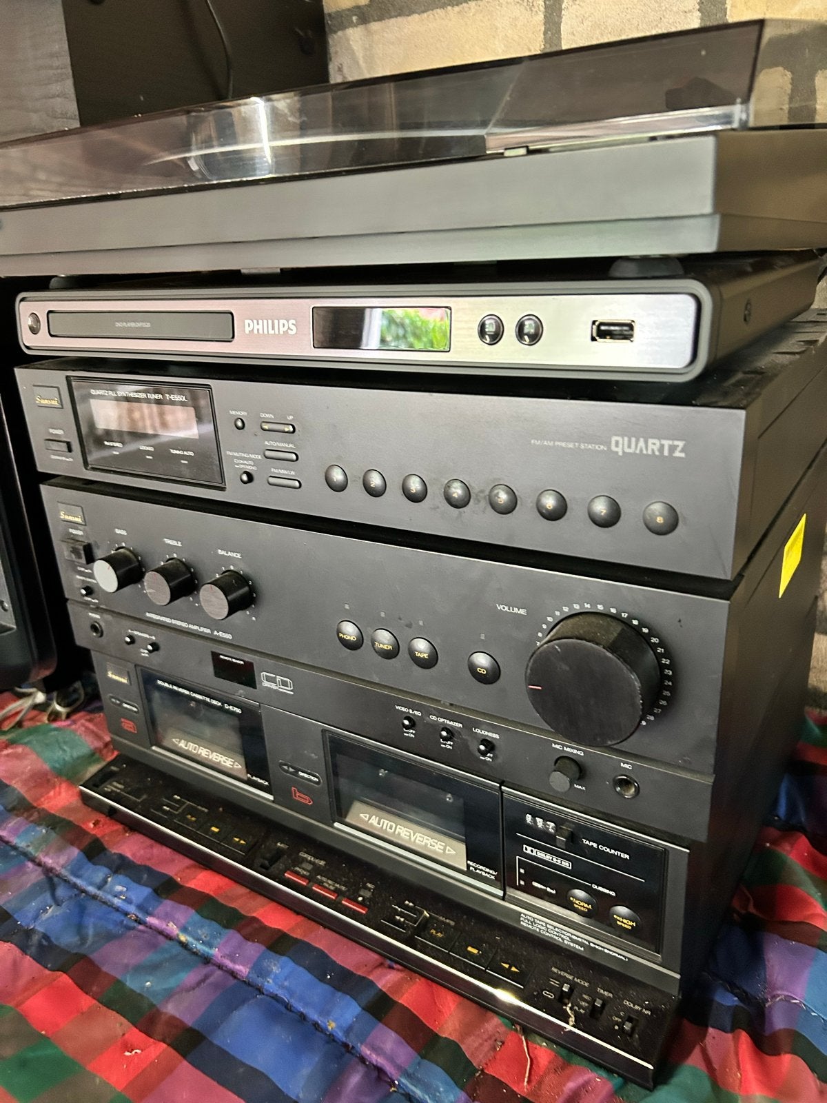 Teab Sansui Hifi m Philips DVD-speler en sansui platenspeler, Gebruikt, Cassettedeck, Losse componenten, Ophalen