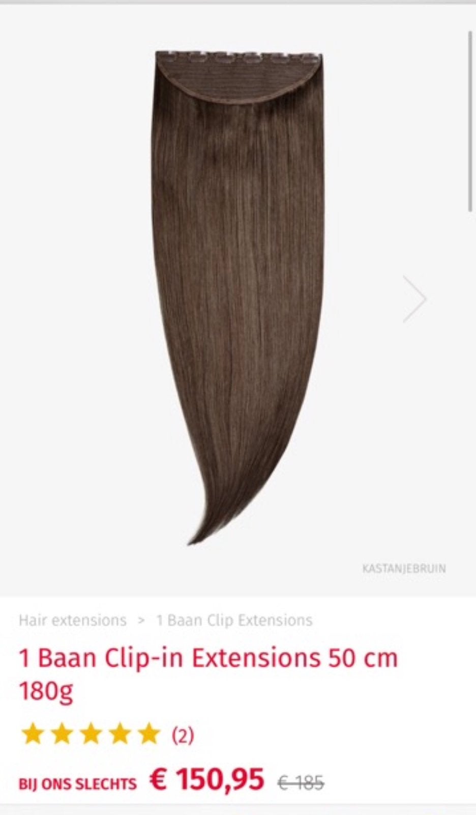 1 baan clip-in extensions 45/50 cm – Echt haar, Sieraden, Tassen en Uiterlijk, Uiterlijk | Haarverzorging, Ophalen of Verzenden