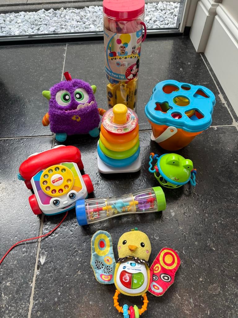 Kinder/baby speelgoed o.a. Fisher Price & Vtech, Ophalen of Verzenden, Gebruikt, Overige typen, Met geluid