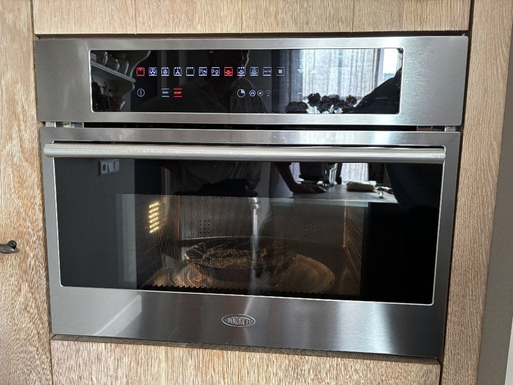 Boretti BPC 45 IX inbouw combimagnetron (RVS, 60x45), Ophalen, Combimagnetron, Gebruikt, Hete lucht