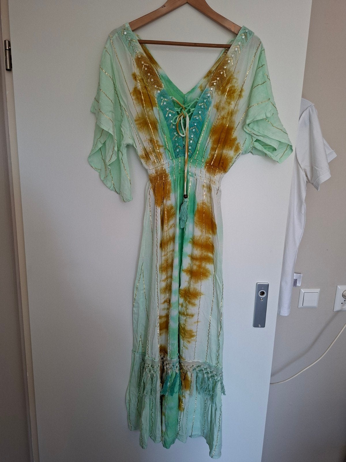 Nieuwe Ibiza boho jurk One Size (past t/m 42/44), Meerkleurig, Maat 42/44 (L), Nieuw, Ophalen of Verzenden