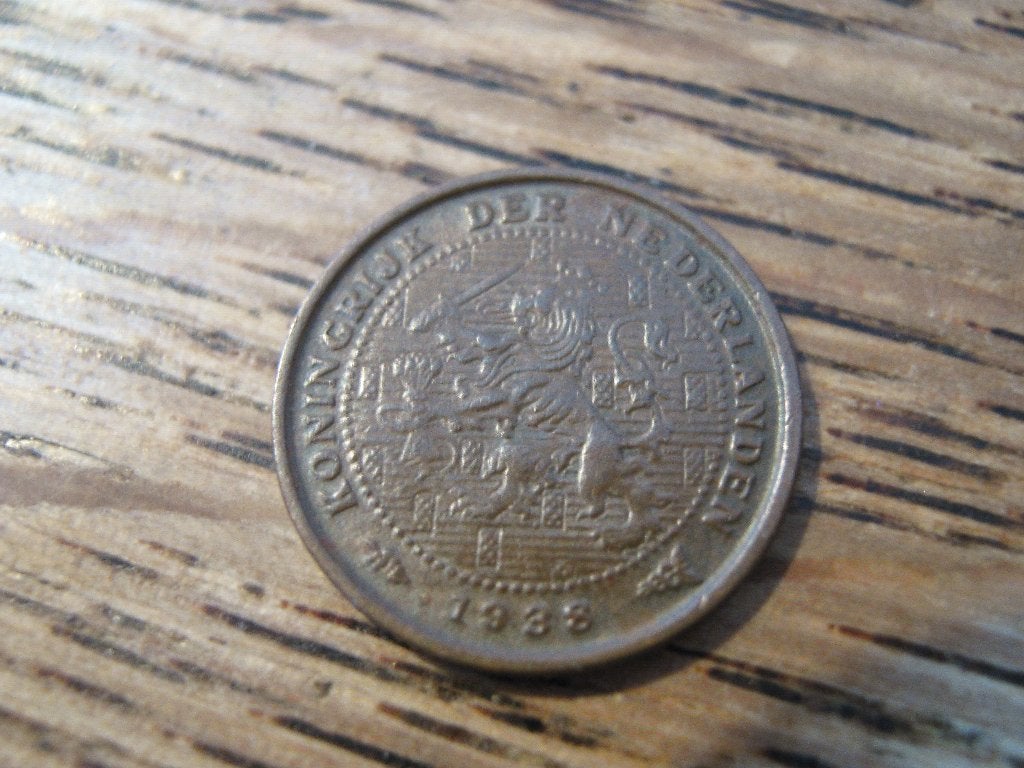 Bronzen 1/2 Cent uit 1938 van koningin Wilhelmina #483, Ophalen of Verzenden, Koningin Wilhelmina, Overige waardes, Losse munt