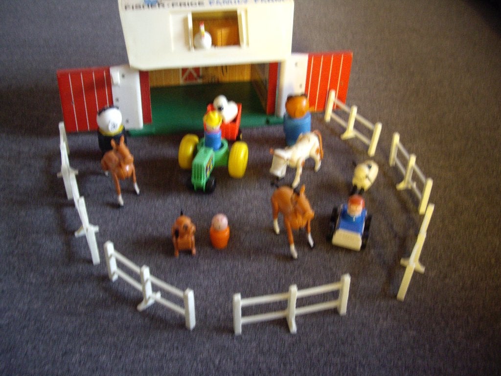 vintage F P boerderij met acc leuke set, Ophalen, Gebruikt, Speelset, Met geluid