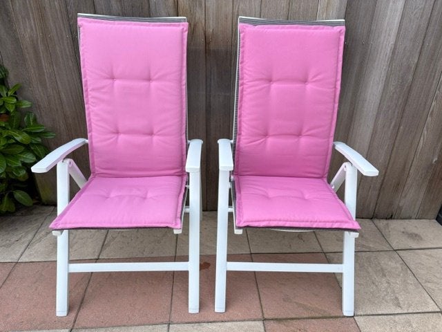 2 tuinstoelen/standenstoelen Wakefield Valencia, wit/grijs, Tuin en Terras, Ophalen, Zo goed als nieuw, Aluminium, Inklapbaar