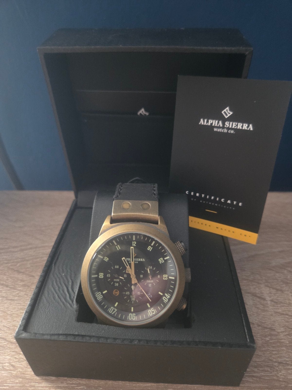 Alpha Sierra Defcon LGM 62 AL Mark V, Overige materialen, Leer, Polshorloge, Nieuw
