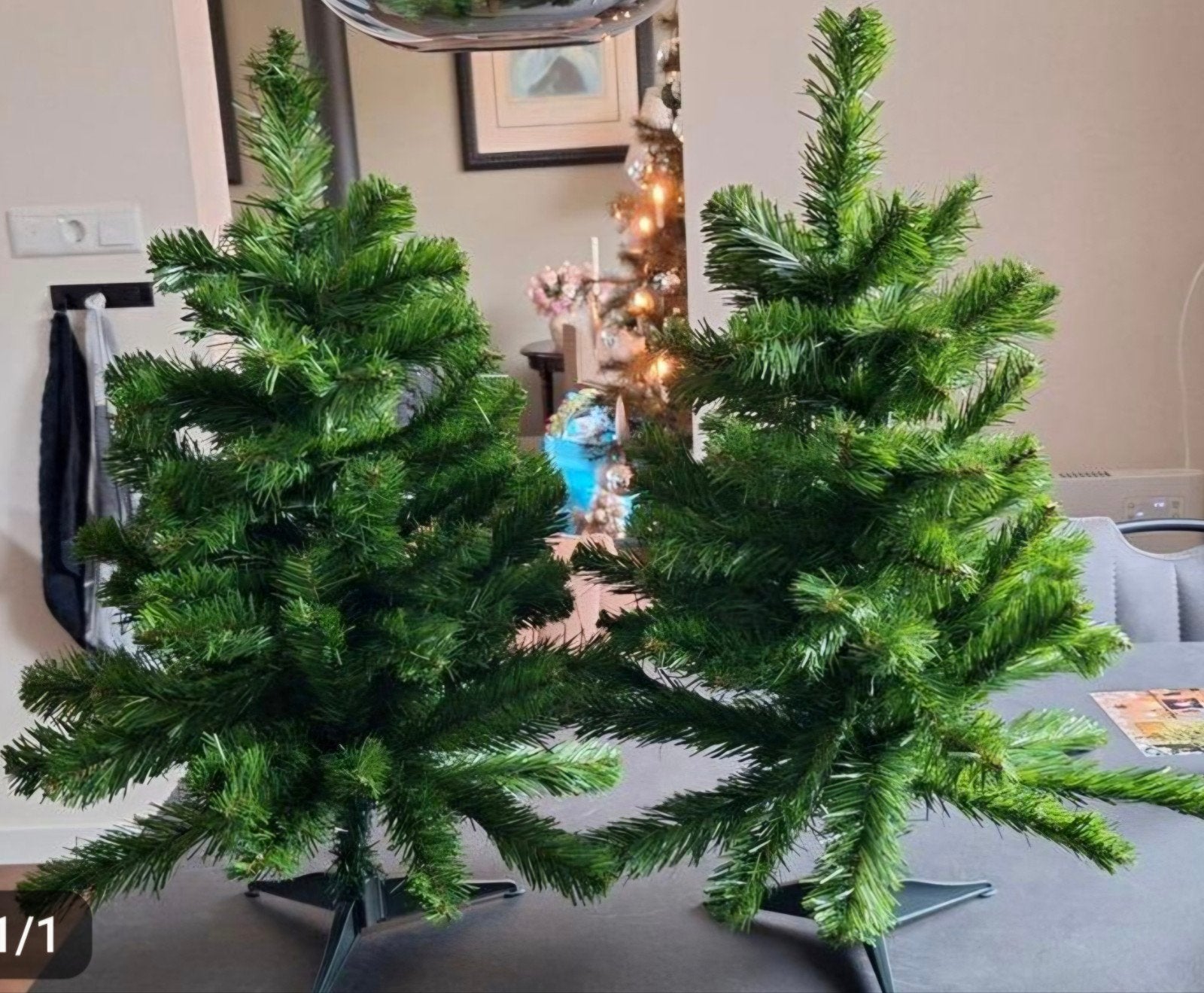 2 kunst kerstboompjes, Diversen, Ophalen of Verzenden