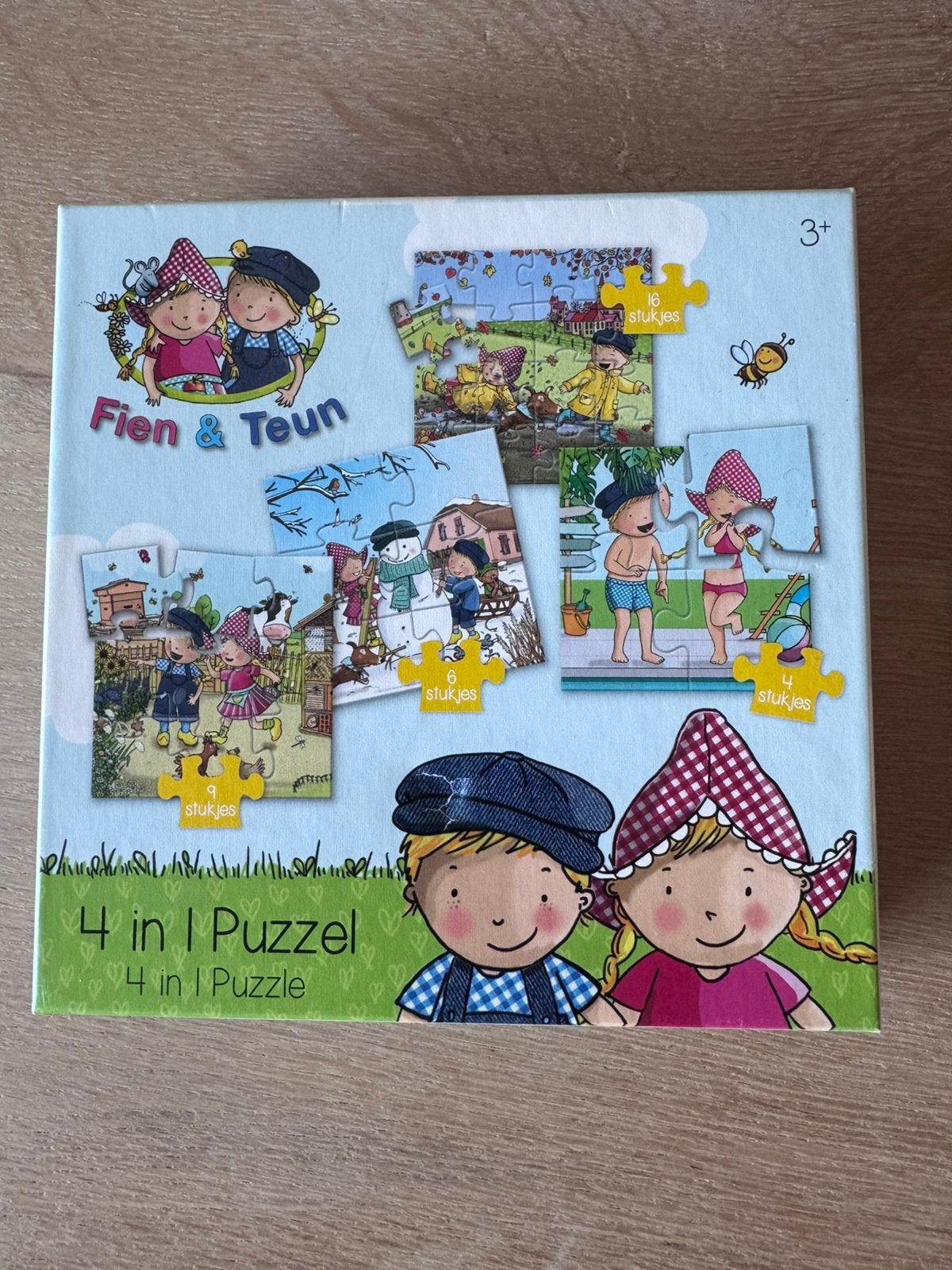 Fien & Teun 4-in-1 Puzzel - Vier Seizoenen, Ophalen of Verzenden, 10 tot 50 stukjes, Zo goed als nieuw, 2 tot 4 jaar