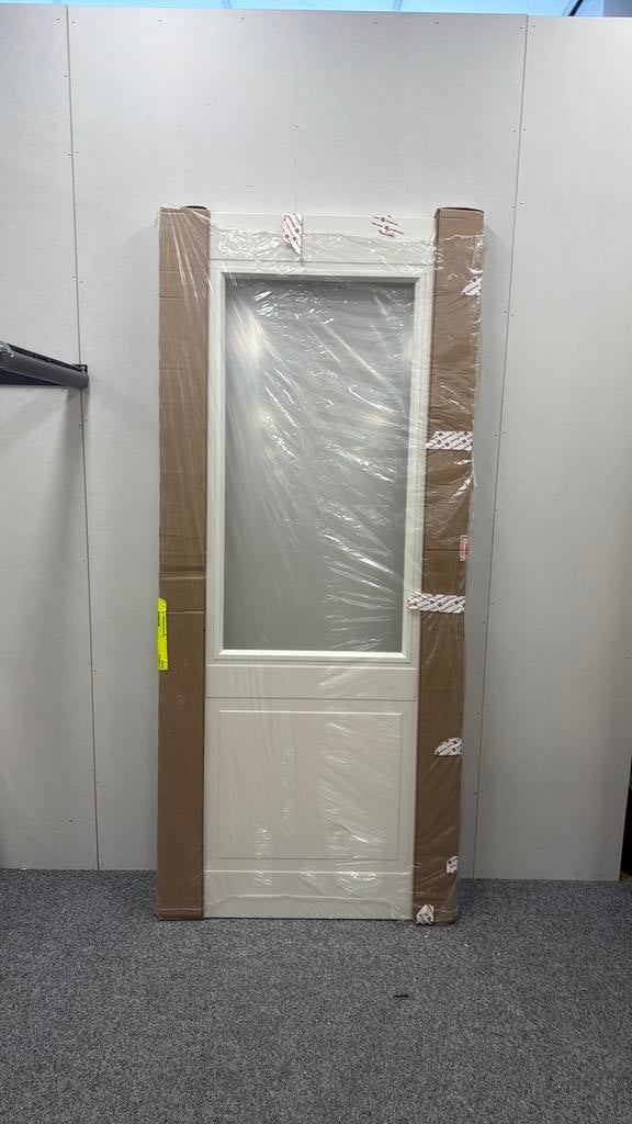 Mp 321 witte opdekdeur Inclusief glas helder 201,5/83cm, Ophalen, Binnendeur, 200 tot 215 cm, Glas