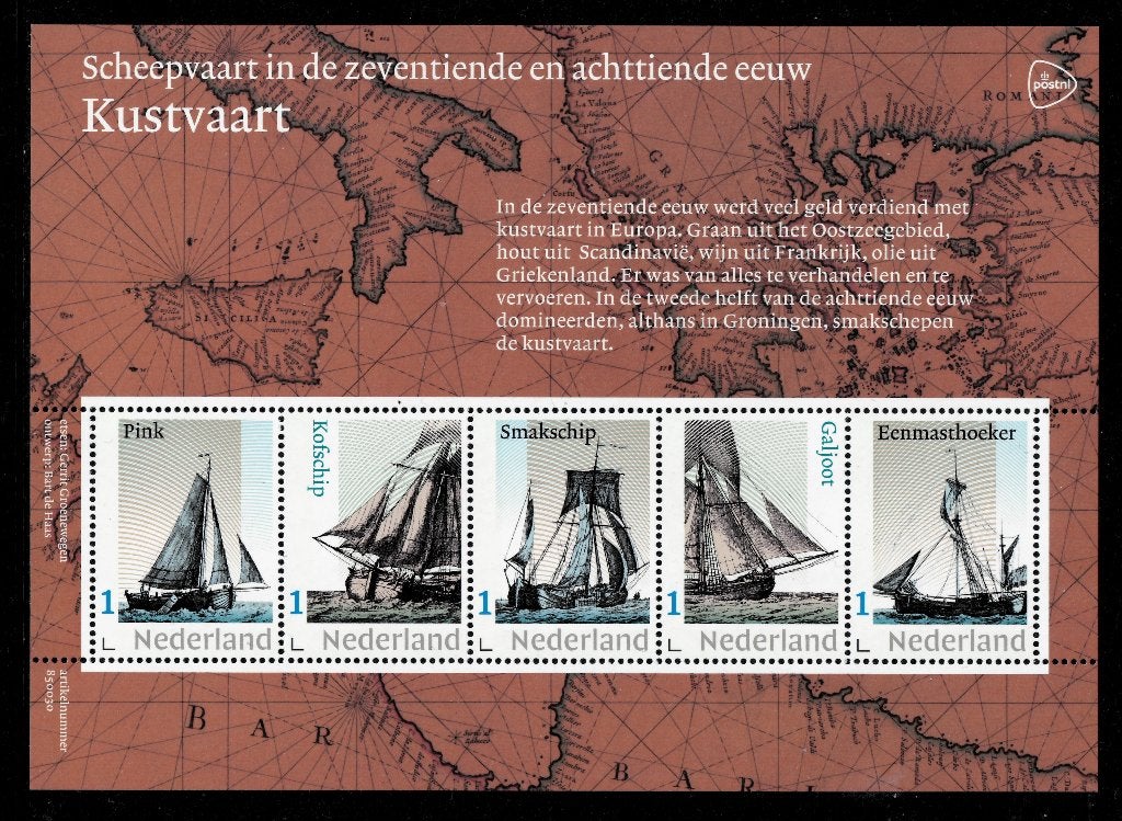 Jaar 2025 NVPH nnb Kustvaart - Scheepvaart in de zeventiende, Ophalen of Verzenden, Na 1940, Postfris
