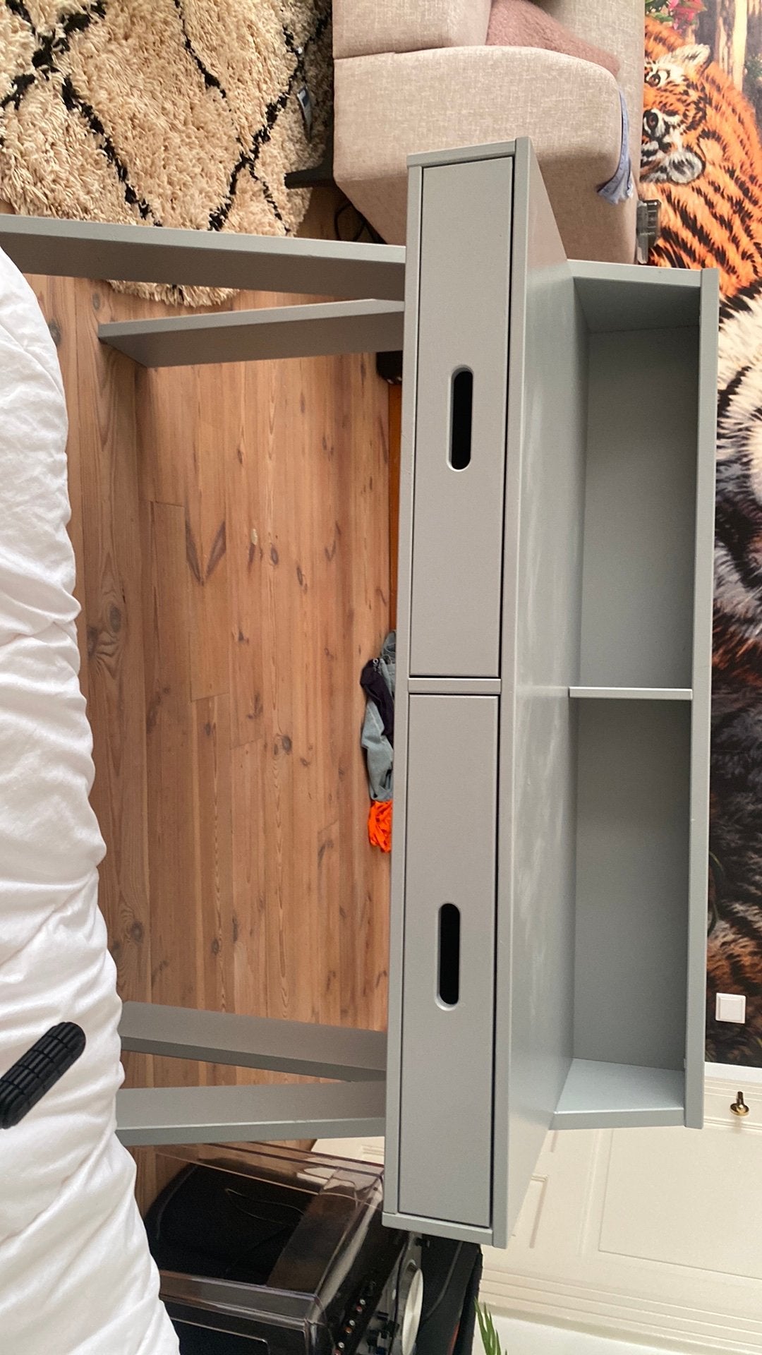 Ikea bureau grijs met lades, Ophalen, 93 cm, Kinderbureau, Zo goed als nieuw